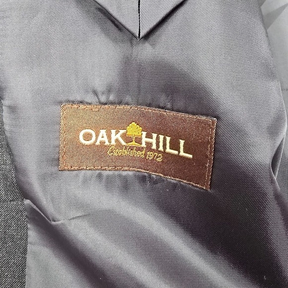 Oak Hill Sport Coat Mens 54R Gray 2 Button Single Vented Wool Formal Wedding - Picture 4 of 14